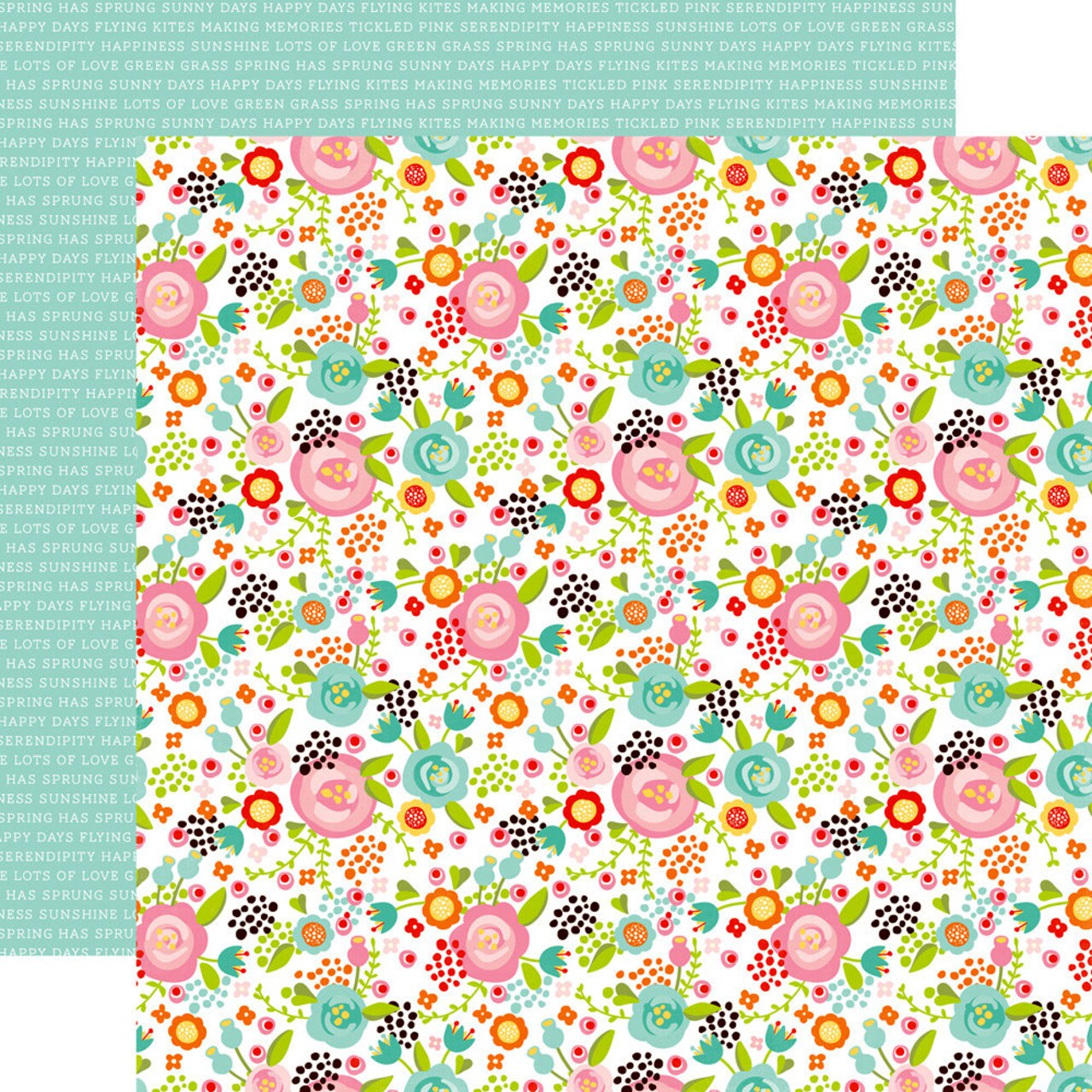 Echo Park Spring/Fancy Floral 12 x 12 Double-sided Cardstock Paper